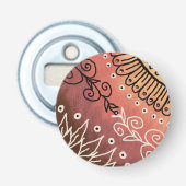 Red Funny Art Pattern Button Flesopener (Voorkant)