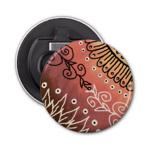 Red Funny Art Pattern Button Flesopener