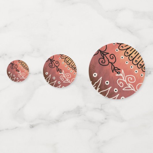 Red Funny Art Pattern Confetti (Voorkanten)