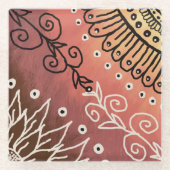 Red Funny Art Pattern Glazen Onderzetter (Voorkant)