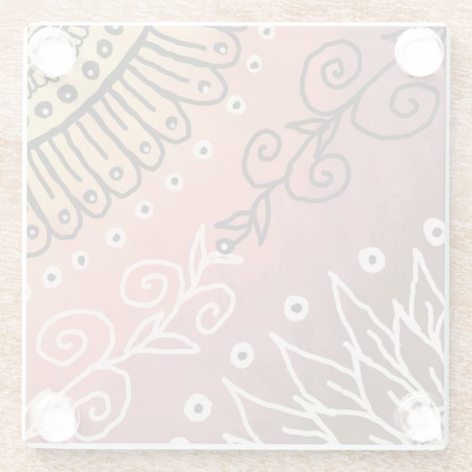 Red Funny Art Pattern Glazen Onderzetter (Achterkant)