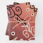 Red Funny Art Pattern Inpakpapier Vel (In situ)