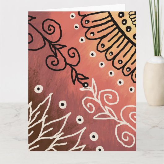 Red Funny Art Pattern Kaart (Voorkant)