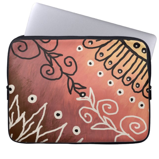 Red Funny Art Pattern Laptop Sleeve (Voorkant)