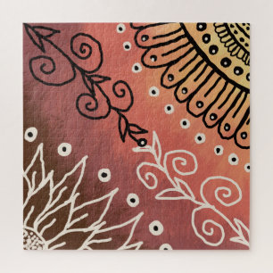 Red Funny Art Pattern Legpuzzel
