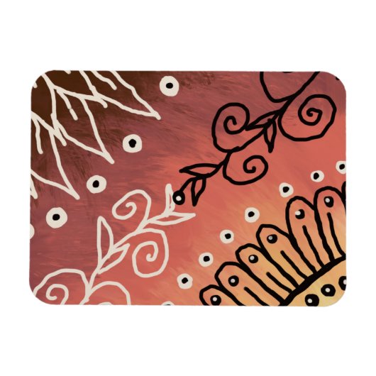 Red Funny Art Pattern Magneet (Horizontaal)