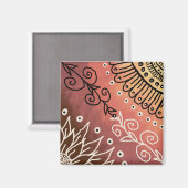 Red Funny Art Pattern Magneet (Voorkant / Achterkant)