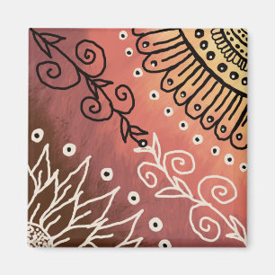 Red Funny Art Pattern Magneet