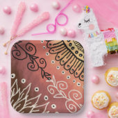 Red Funny Art Pattern Papieren Bordje (Feest)