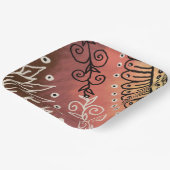 Red Funny Art Pattern Papieren Bordje (Gebogen)