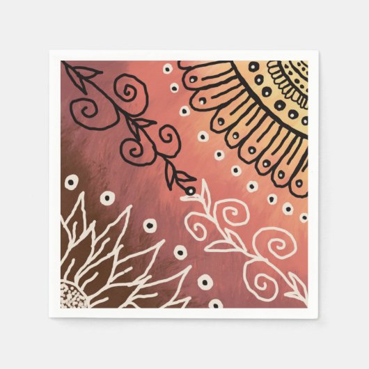 Red Funny Art Pattern Servet (Voorkant)