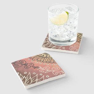 Red Funny Art Pattern Stenen Onderzetter