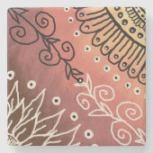 Red Funny Art Pattern Stenen Onderzetter (Voorkant)