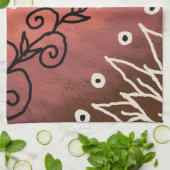 Red Funny Art Pattern Theedoek (Gevouwen)