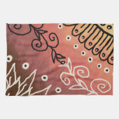 Red Funny Art Pattern Theedoek (Horizontaal)