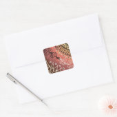 Red Funny Art Pattern Vierkante Sticker (Envelop)