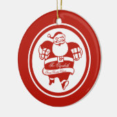 Red Funny Cute Santa Claus, aangepaste naam of tek Keramisch Ornament (Links)