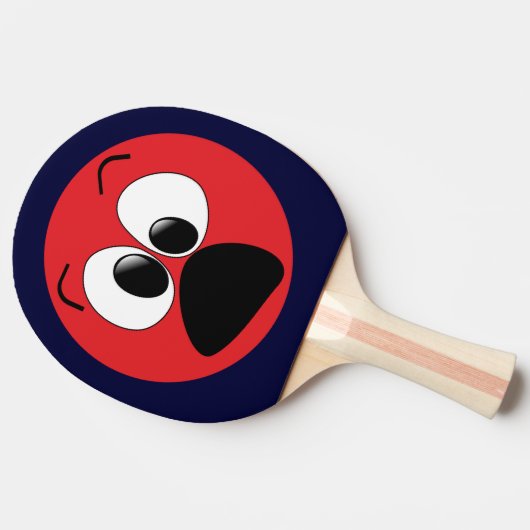 Red Funny Face Ping Pong Paddle Tafeltennisbatje (Zijkant)