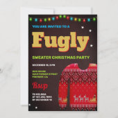 Red Funny Fllly Ugly Sweater Kerstparty Kaart (Voorkant)