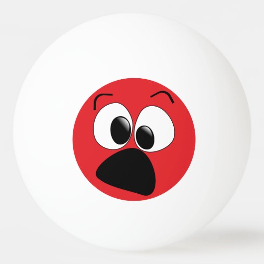 Red Funny Gekke Face Ping Pong Ball (Voorkant)