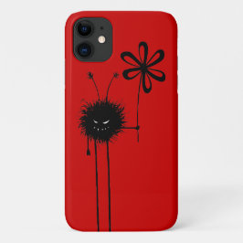 Red Funny Gothic Flower Bug Case-Mate iPhone Case