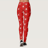 Red funny Happy Santa Christmas gift for gf Leggings (Achterkant)