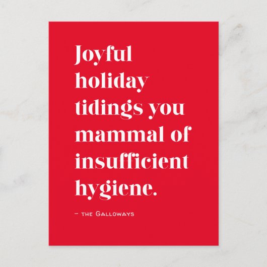 Red Funny Joyful Tiding Christmas Holiday Briefkaa Feestdagenkaart (Voorkant)