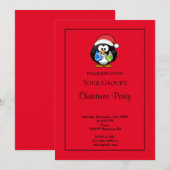 Red Funny kerstparty uitnodiging (Voorkant / Achterkant)