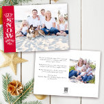 Red Funny laat het sneeuwbalfoto kerstmis Feestdagenkaart<br><div class="desc">Een moderne fotovakantiekaart</div>