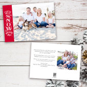 Red Funny laat het sneeuwbalfoto kerstmis Feestdagenkaart