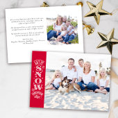 Red Funny laat het sneeuwbalfoto kerstmis Feestdagenkaart