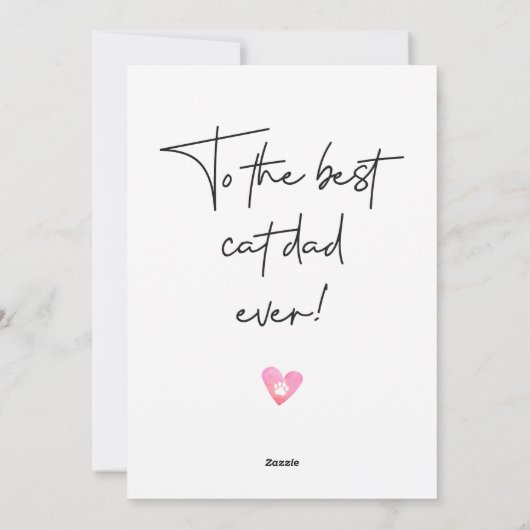 Red Funny Vaderdag Best Cat Pap Ever Feestdagenkaart (Achterkant)