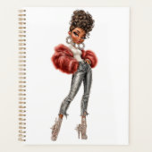 Red Fur Glam Girl Planner (Voorkant)