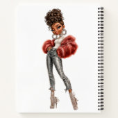  Red Fur Glam Girl Spiral Notebook Notitieboek (Achterkant)