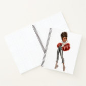 Red Fur Glam Girl Spiral Notebook Notitieboek (Binnen)
