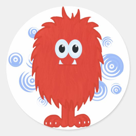 Red Furry Monster Stickers (Voorkant)