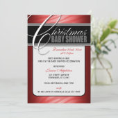 Red Fusion Zebra Print Christmas Baby shower Kaart (Staand voorkant)