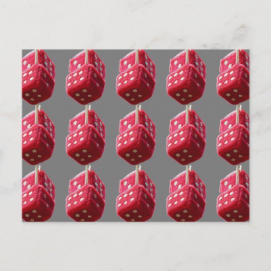 Red Fuzzy Dice Briefkaart (Voorkant)