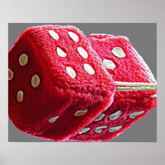 Red Fuzzy Dice Poster (Voorkant)