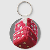 Red Fuzzy Dice Sleutelhanger (Voorkant)
