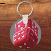 Red Fuzzy Dice Sleutelhanger (Voorkant)