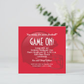Red Game Day Football Helmet Party Invitations (Staand voorkant)
