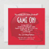 Red Game Day Football Helmet Party Invitations (Voorkant)