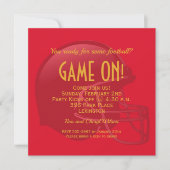 Red Game Day Football Helmet Party Invitations (Voorkant)