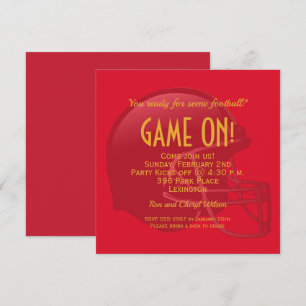 Red Game Day Football Helmet Party Invitations