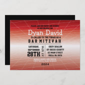 Red GAMER GAMING DIGITAL Bar Mitzvah Uitnodiging (Voorkant / Achterkant)