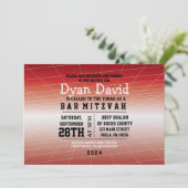 Red GAMER GAMING DIGITAL Bar Mitzvah Uitnodiging (Staand voorkant)