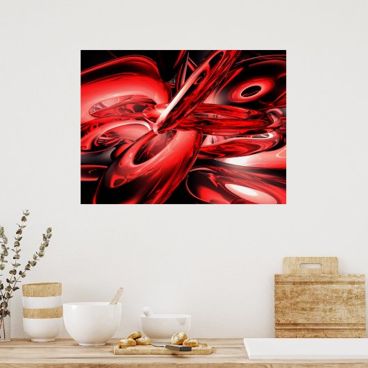 Red Gamma Radiation Abstract Poster (Keuken)