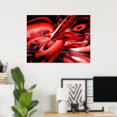 Red Gamma Radiation Abstract Poster (Thuiskantoor)