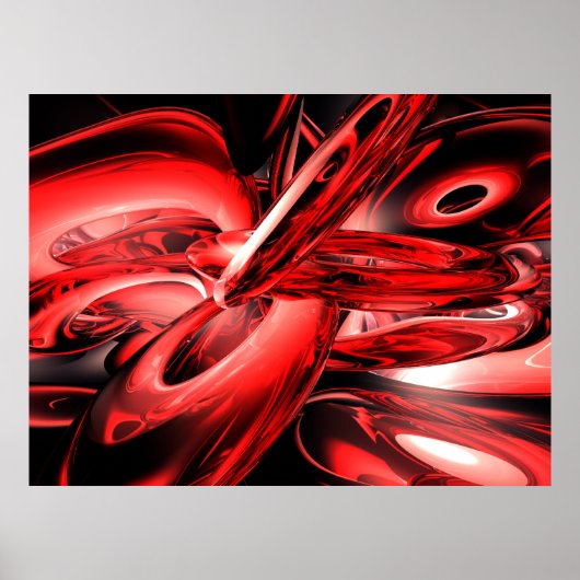 Red Gamma Radiation Abstract Poster (Voorkant)